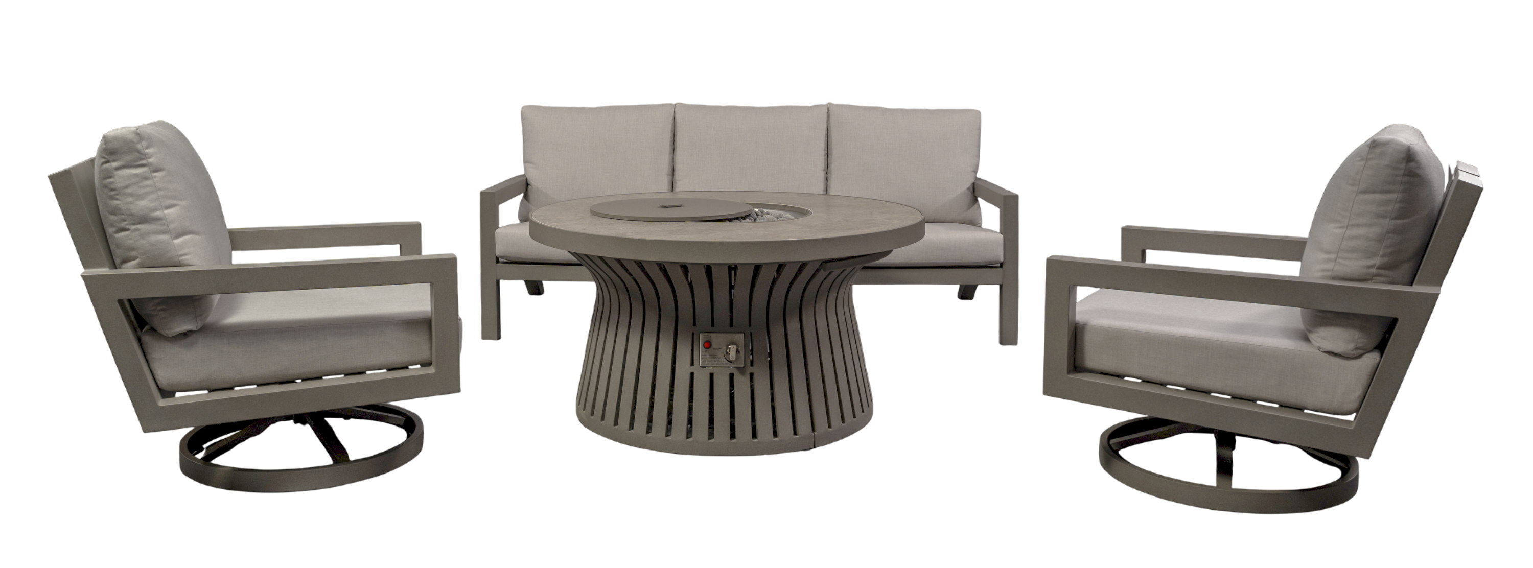 Larkspur 4 Piece Fire Pit Set with Swivel Chairs