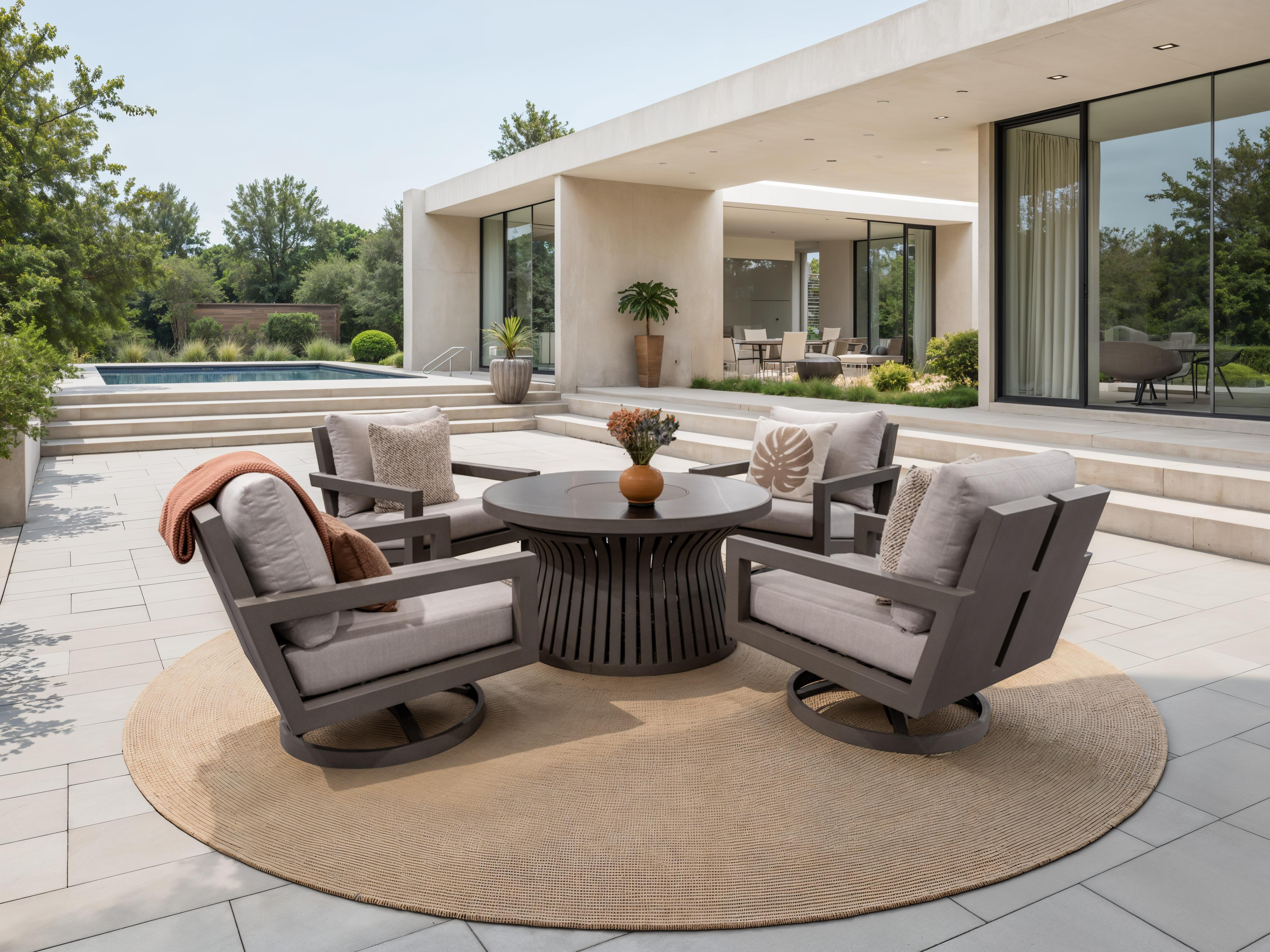 Larkspur 5 Piece Swivel Fire Chat Set