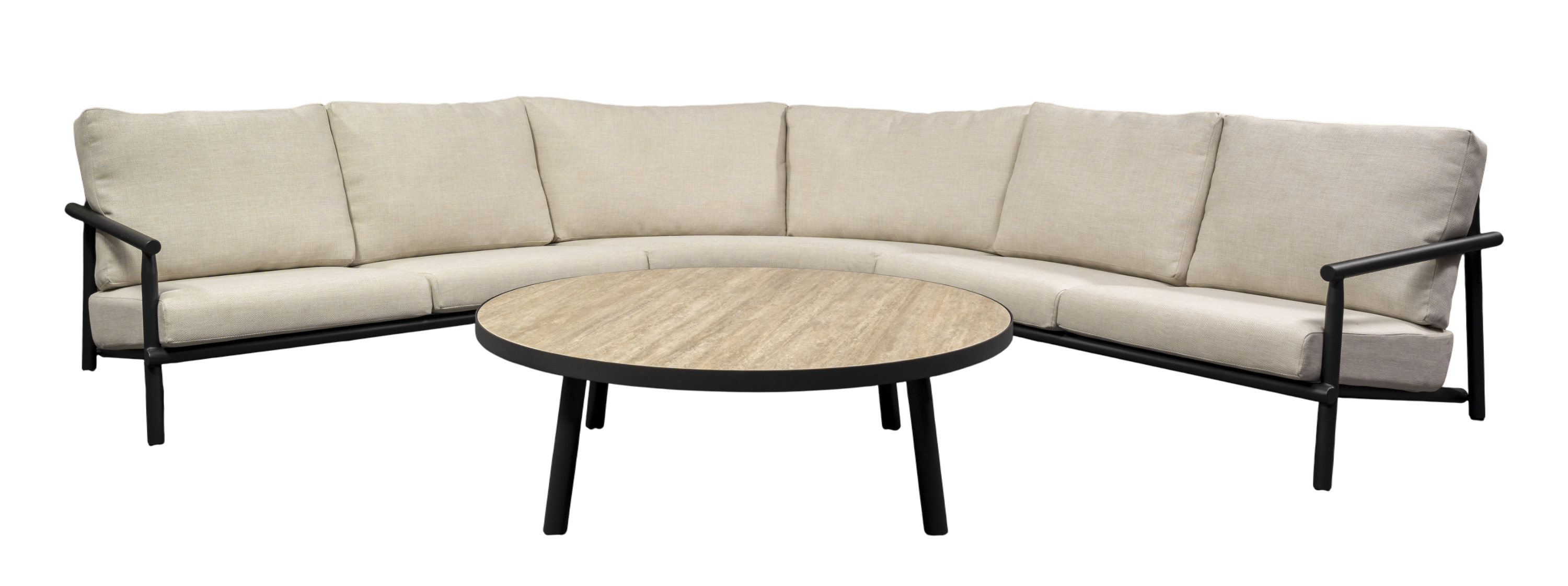 Elegant Round Coffee Table with Sintered Stone Top