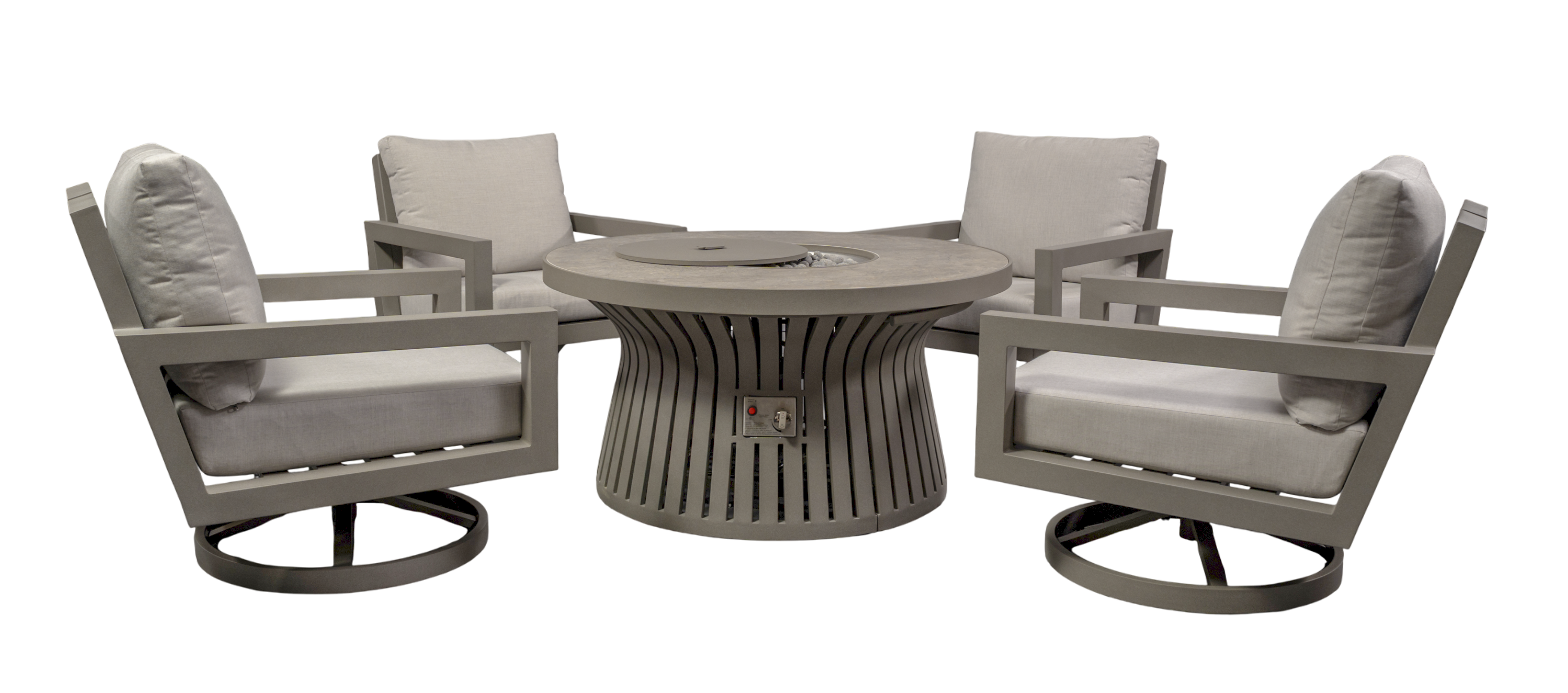 Larkspur 5 Piece Swivel Fire Chat Set